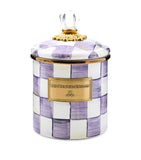 MacKenzie-Childs violet check canister 19cm - British product