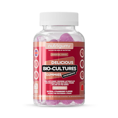 Holland & Barrett Nutrigums Bio-Cultures Microbiome Strawberry Probiotic Gummies 60 Count- Buy online at McGrocer