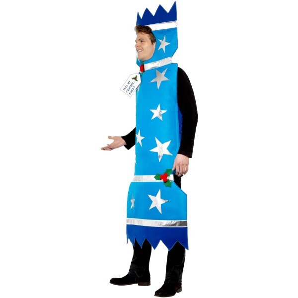 Smiffys Christmas Cracker Costume blue tabard, imported from the UK