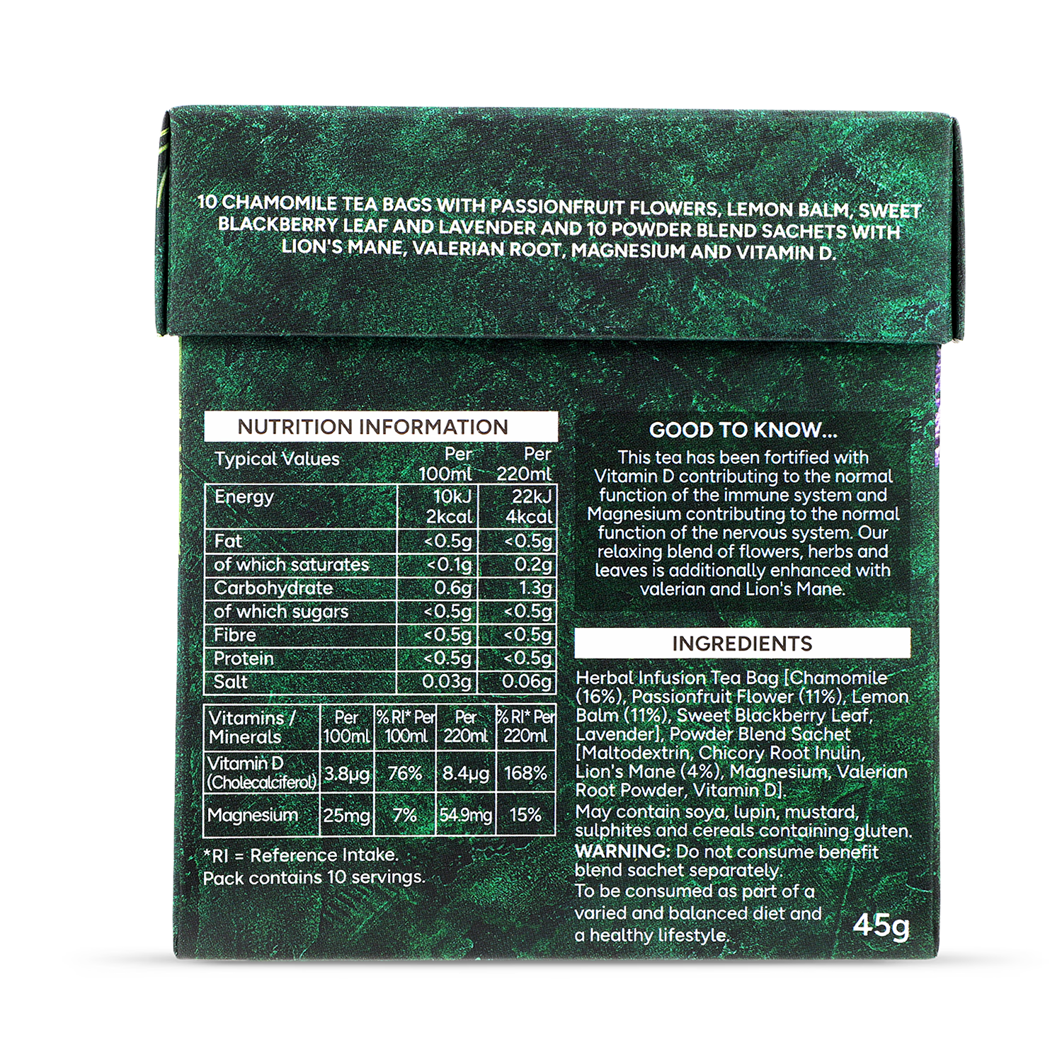 Holland & Barrett Relaxation Support Tea 10 Tea Bags, UK version
