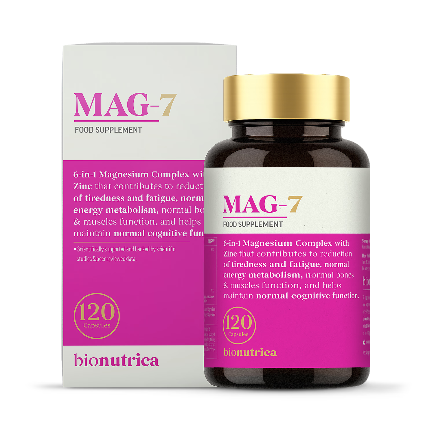 Bionutrica Mag7 magnesium complex 120 capsules, UK version