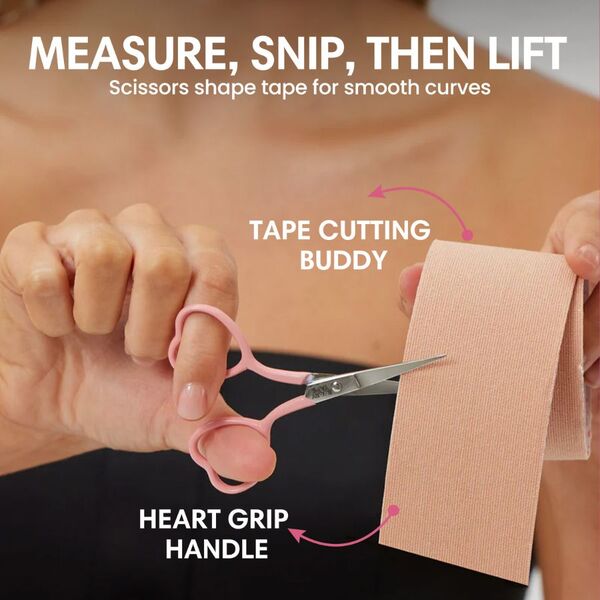 Booby Tape heart shaped scissors for cutting breast lifting tape - British product