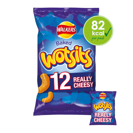 Walkers Wotsits Really Cheesy Multipack Crisps Snacks 12x16.5g 10+ packs Sainsburys   