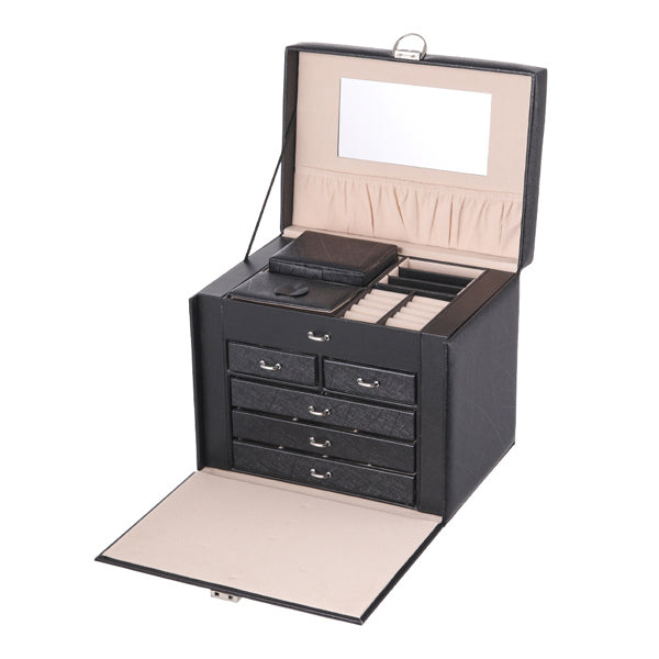 Livingandhome multi tier faux leather jewellery storage box 26.5cm, UK version