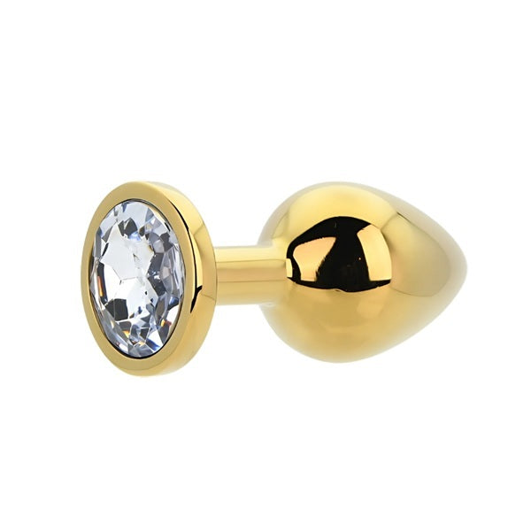 Loving Joy metal butt plug medium clear stone 3.2 inches - British product