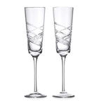 Waterford set of 2 crystal Aran champagne flutes 275ml (British brand)