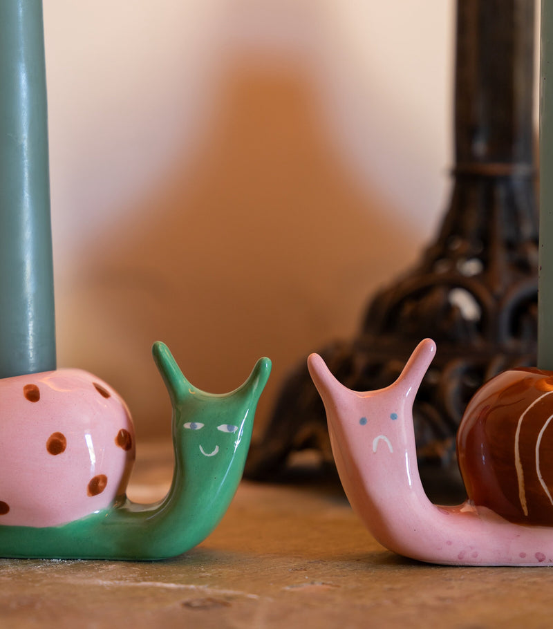 Laetitia Rouget ceramic snail candle holders set of 2, UK version