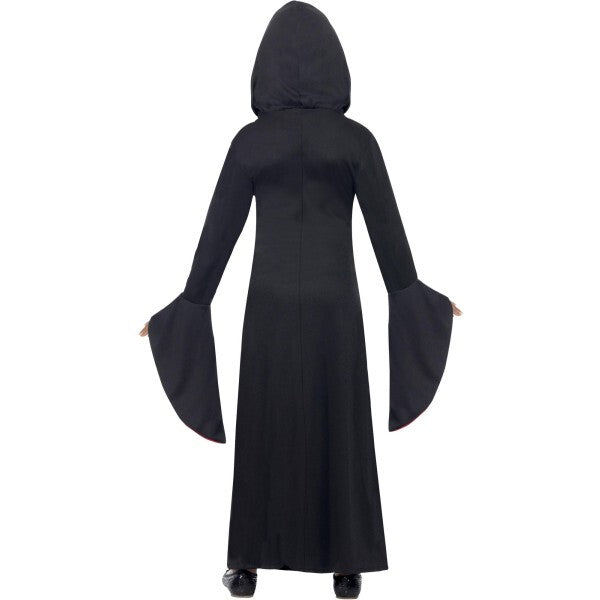 Smiffys vamp costume red black hooded dress lace-up detail, UK version