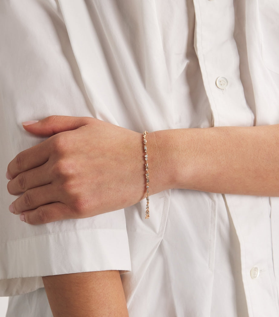 Suzanne Kalan rose gold diamond sparkler bracelet - British product