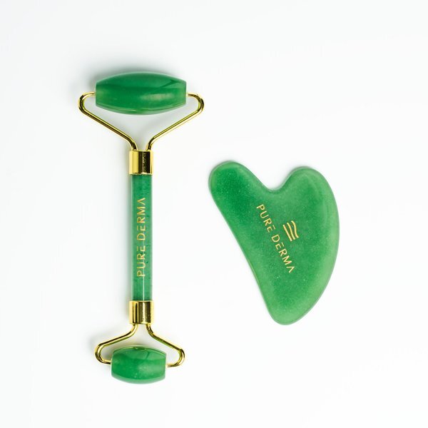 Pure Derma London Jade Gua Sha Face Roller Set, imported from the UK