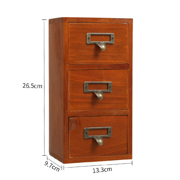 Livingandhome retro wooden drawer organizer with three drawers, imported from the UK