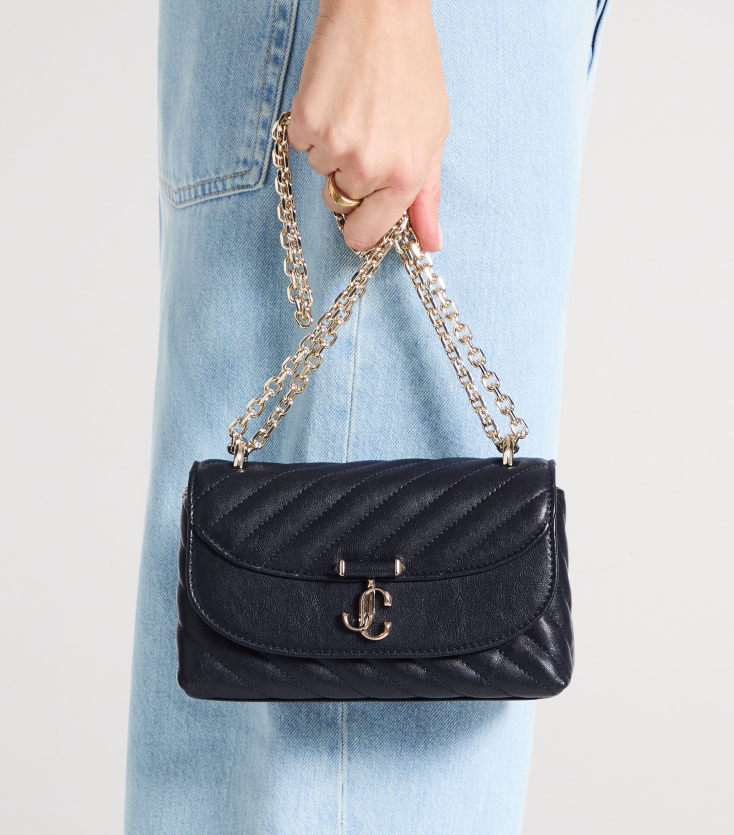 Jimmy Choo Curve quilted leather cross-body bag - British product