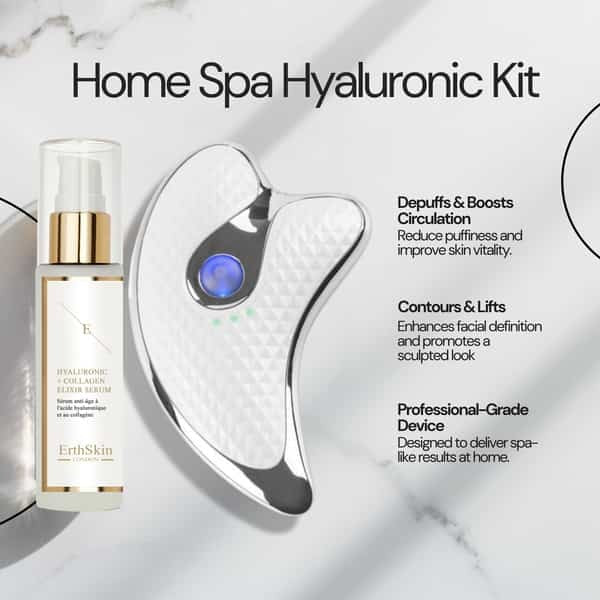 ErthSkin Hyaluronic Kit sonic gua sha tool and serum (British brand)