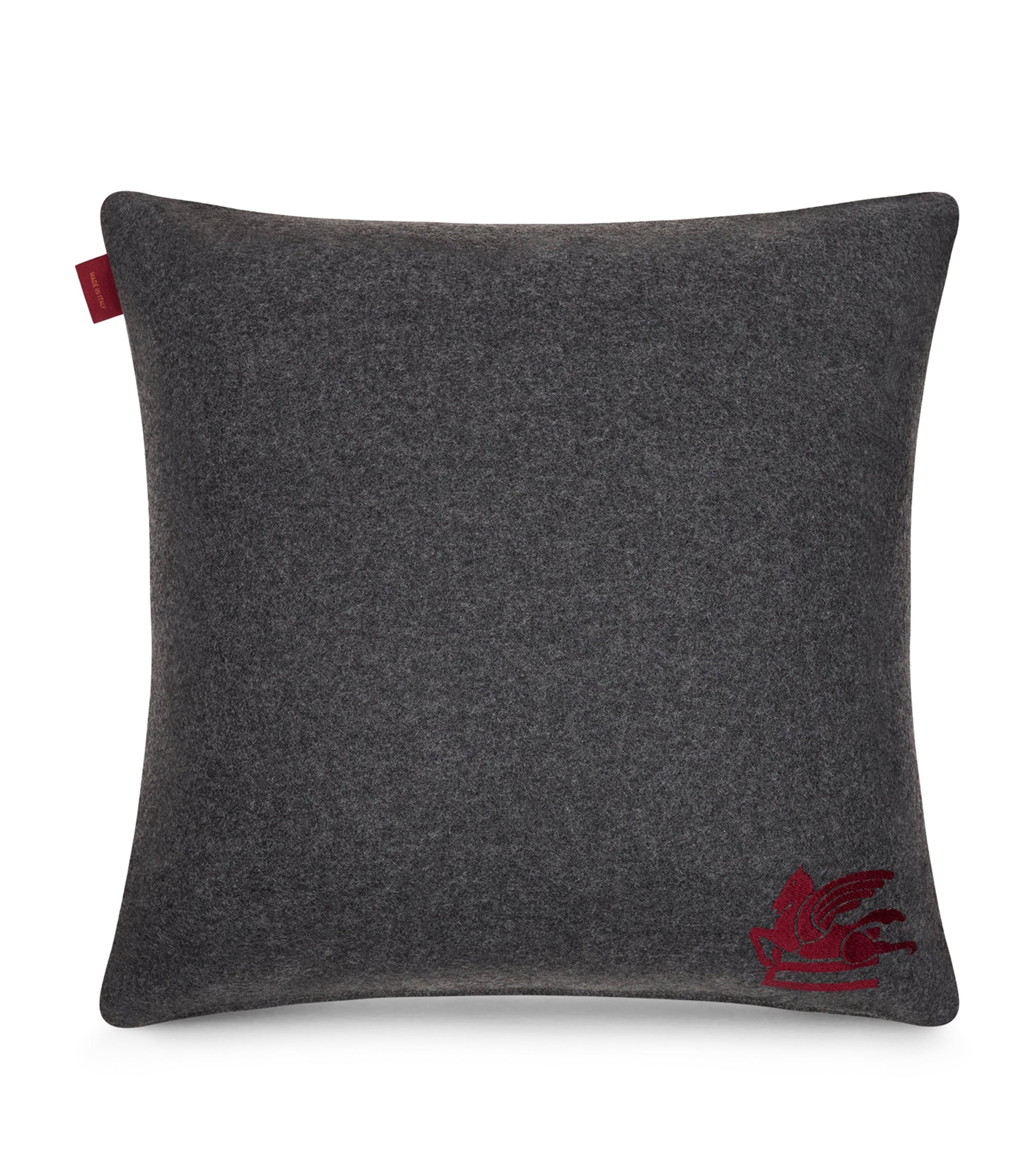 Etro wool-blend cushion with embroidered paisley trim, 45cm - British product