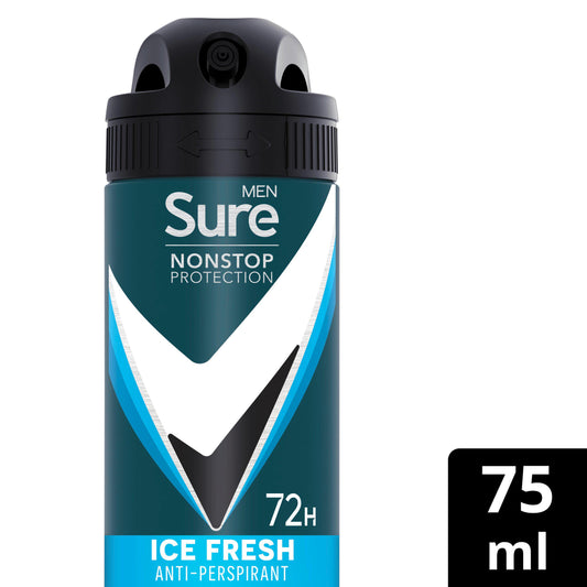 Sure Invisible Ice Fresh Nonstop Protection Compressed Antiperspirant Aerosol 75ml GOODS Sainsburys   