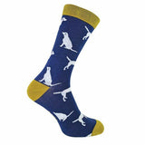 Mr Heron Mens Novelty Bamboo Socks with Dogs On 6-11 UK GOODS Superdrug Labrador (Navy)  