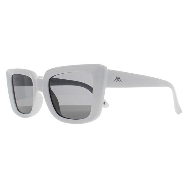 Montana shiny white polarised sunglasses for women (British brand)