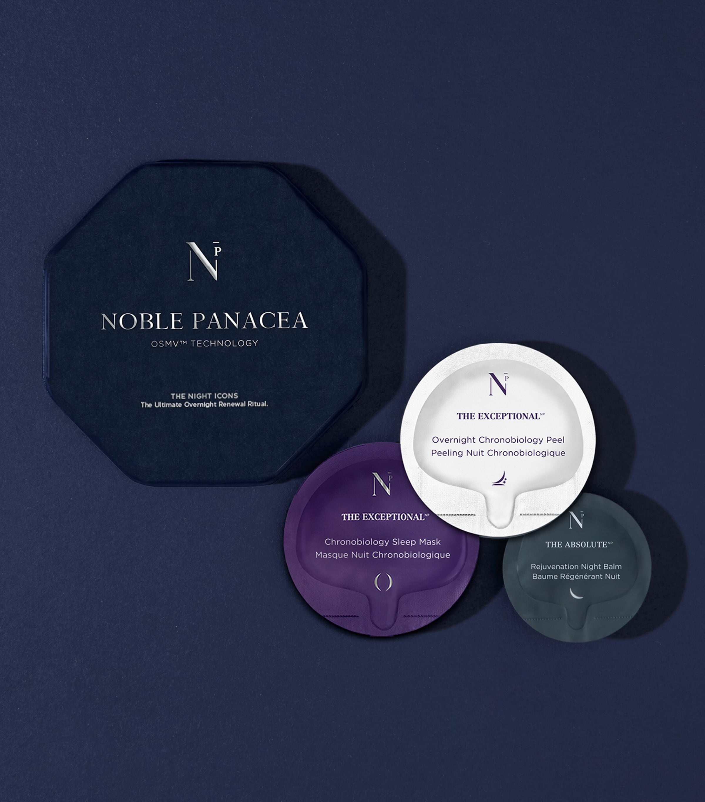 Noble Panacea Night Icons skincare gift set, imported from the UK
