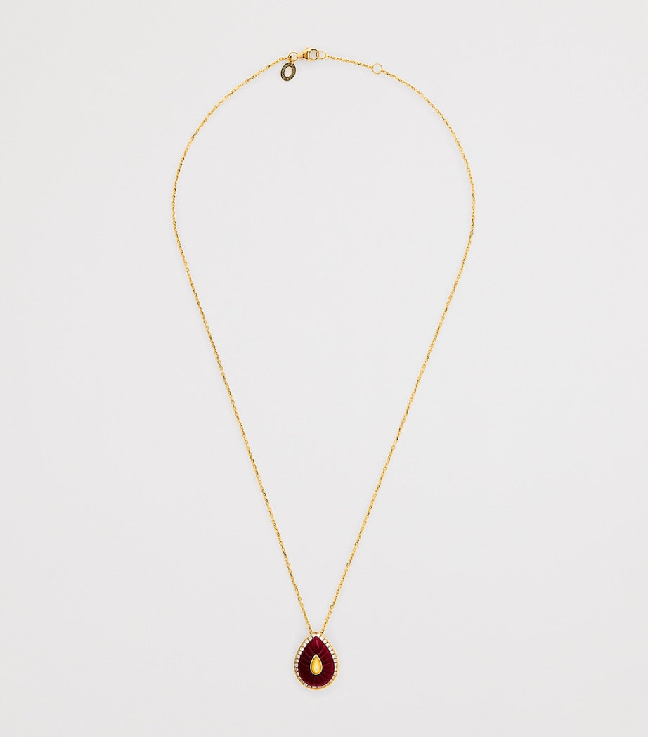 L'ATELIER NAWBAR yellow gold diamond amethyst pearl Bond Street necklace, UK version