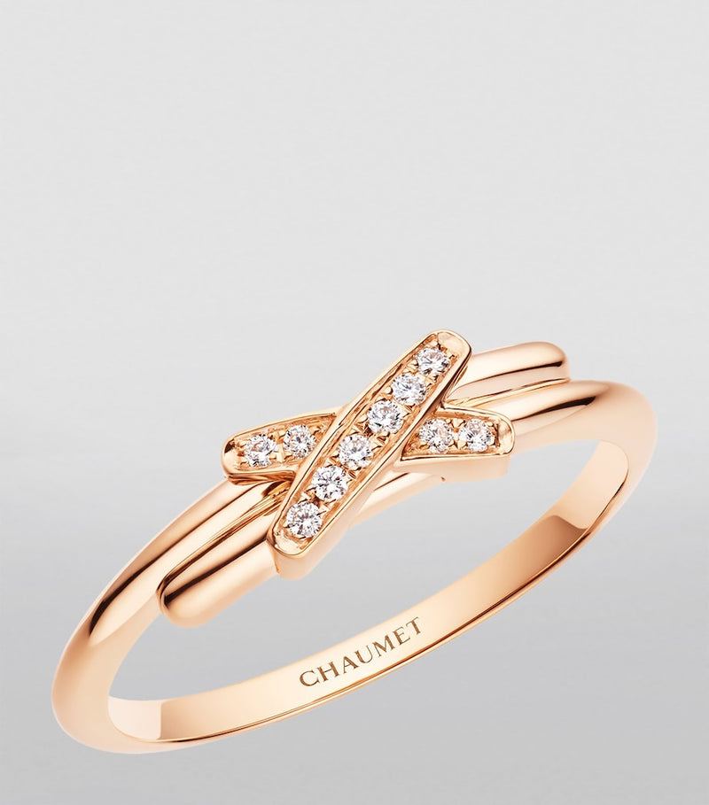 Chaumet Jeux de Liens rose gold diamond ring (British brand)