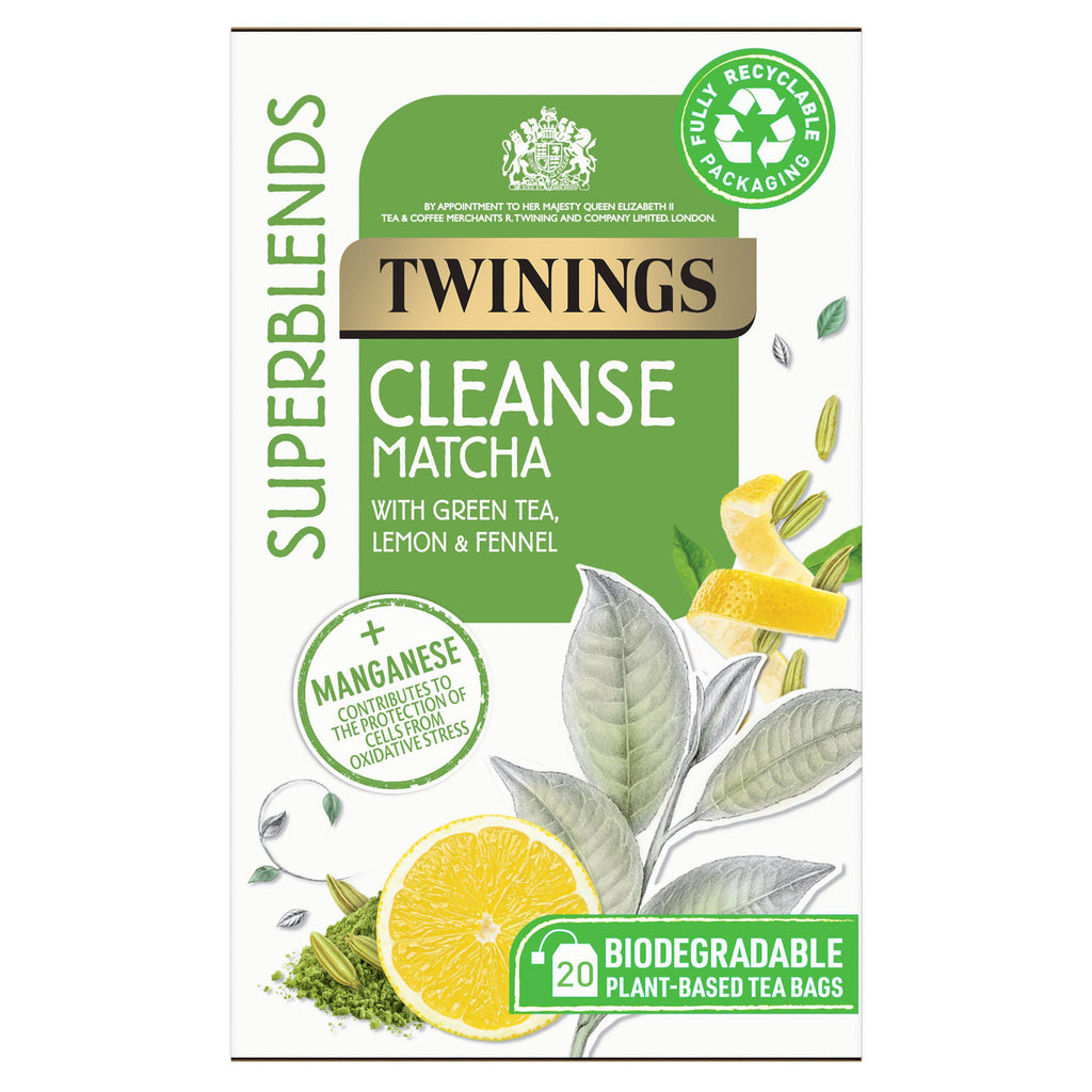 Twinings Superblends Cleanse Matcha Plant-Based Tea Bags 40g x20