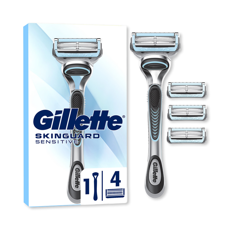 Gillette SkinGuard Sensitive razor with aloe 4 blades, imported from the UK