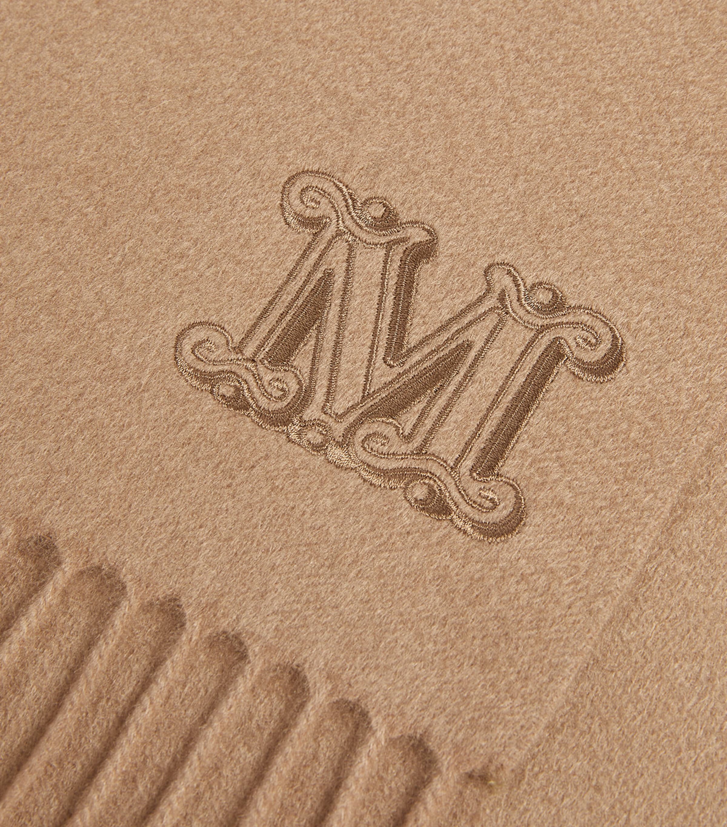 Max Mara cashmere scarf embroidered M monogram 206x28cm - British product