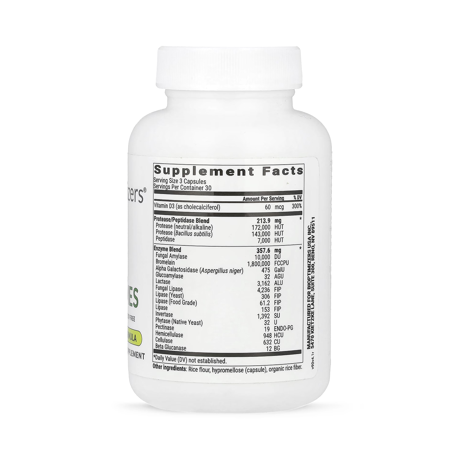 Masszymes digestive enzyme supplement 120 capsules, imported from the UK