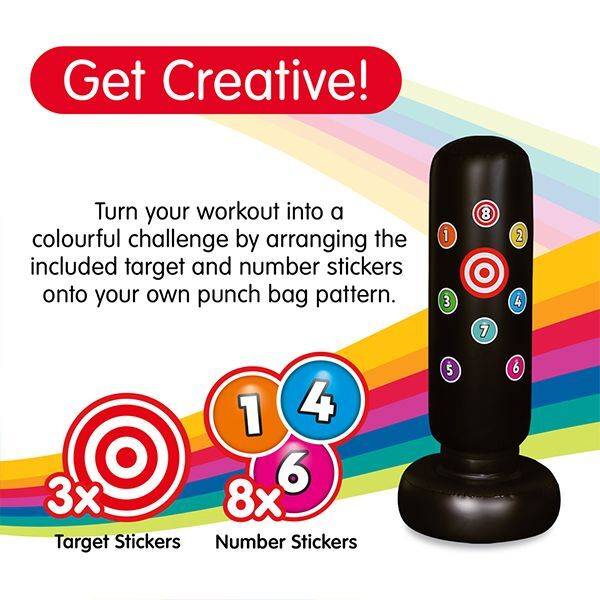Rainbow Colours inflatable punchbag with stickers (British brand)