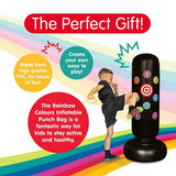Rainbow Colours inflatable punchbag with stickers (British brand)