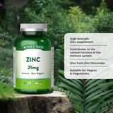 Nature's Truth zinc 25mg tablets 60 count, UK version