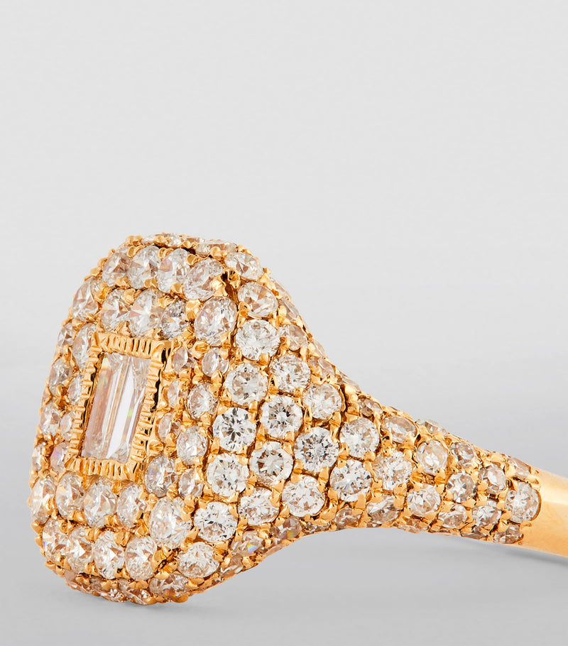 SHAY New Modern pinky ring 18kt yellow gold diamonds, UK version