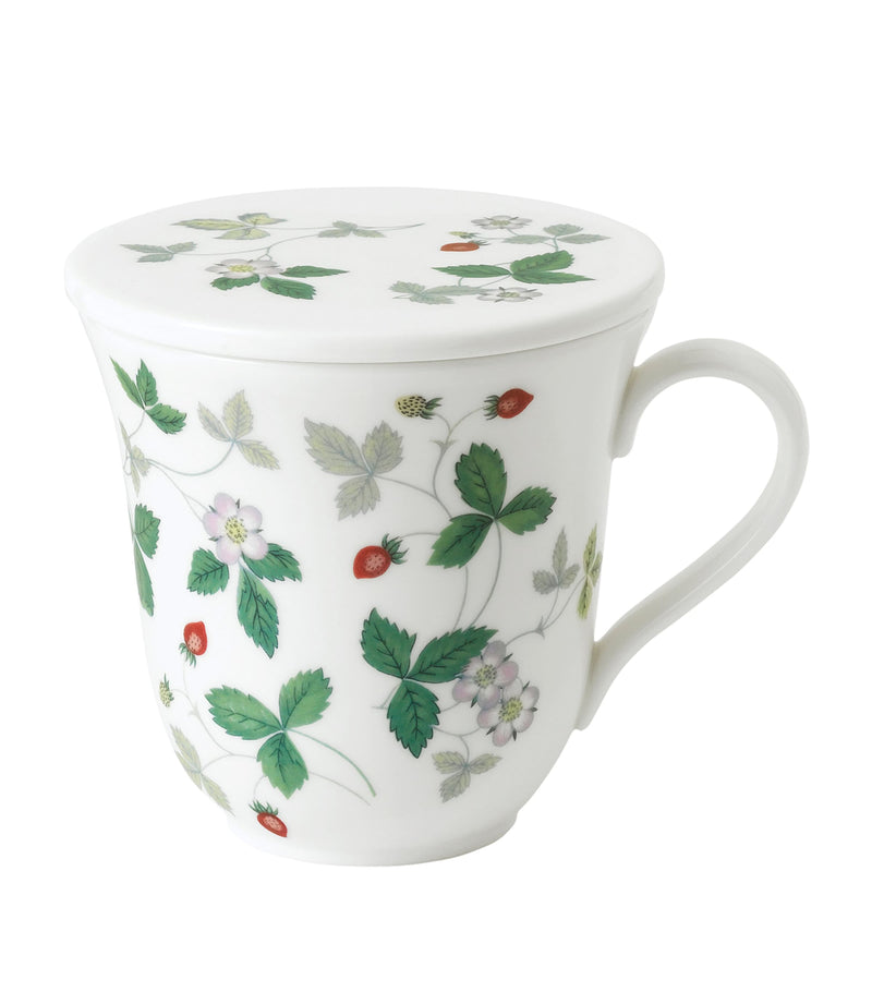 Wedgwood Wild Strawberry lidded mug (British brand)