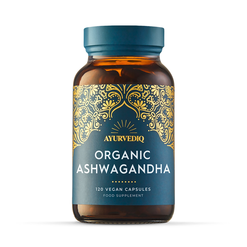 Ayurvediq organic ashwagandha root capsules 120 count, UK version