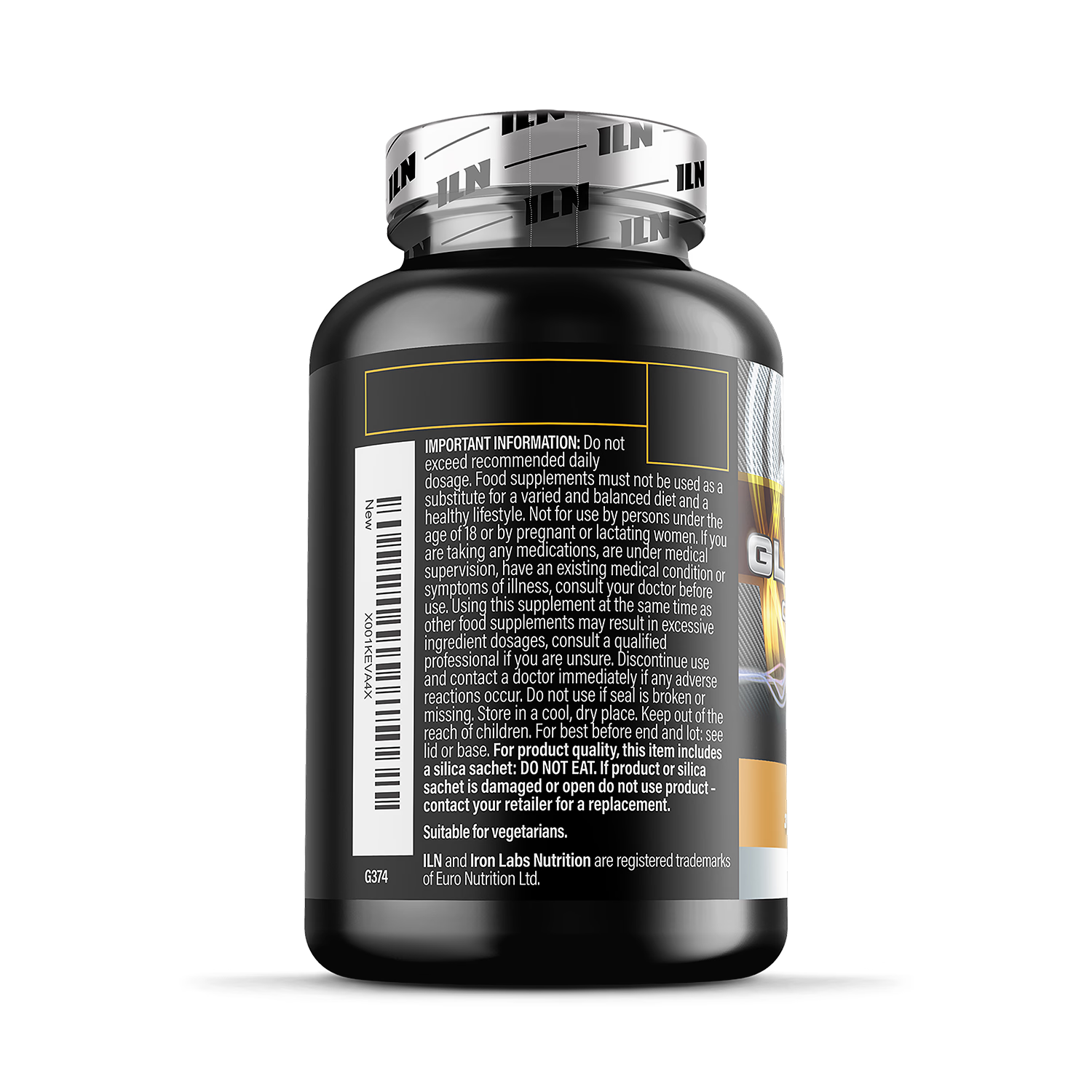 L Glutamine 3000mg supplement 120 vegetarian capsules (British brand)