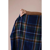SVNX tartan print scarf in navy, UK version
