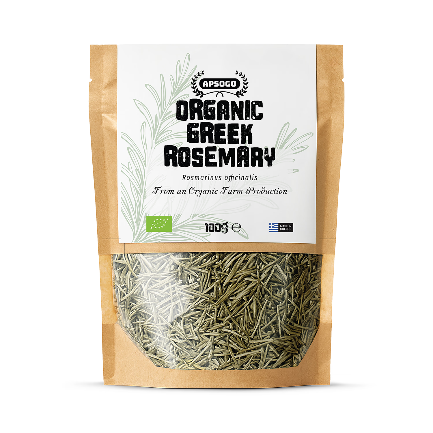 APSOGO organic dried rosemary 100g (British brand)