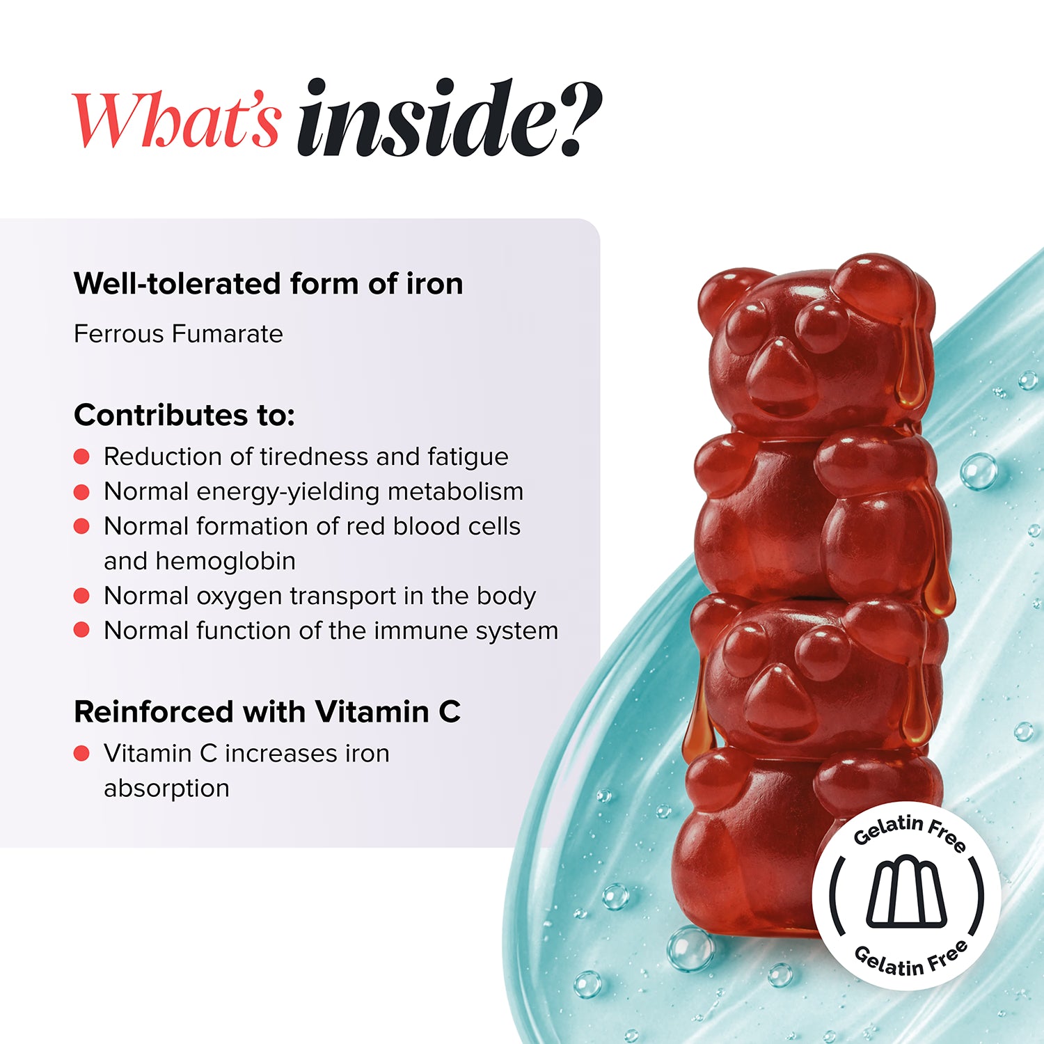 Novomins kids iron strawberry gummies 30, UK version