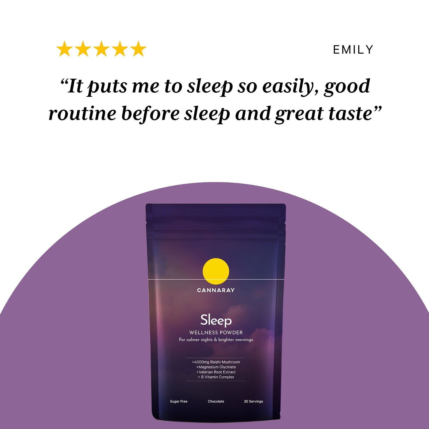 Cannaray sleep powder supplement chocolate 150g, UK version