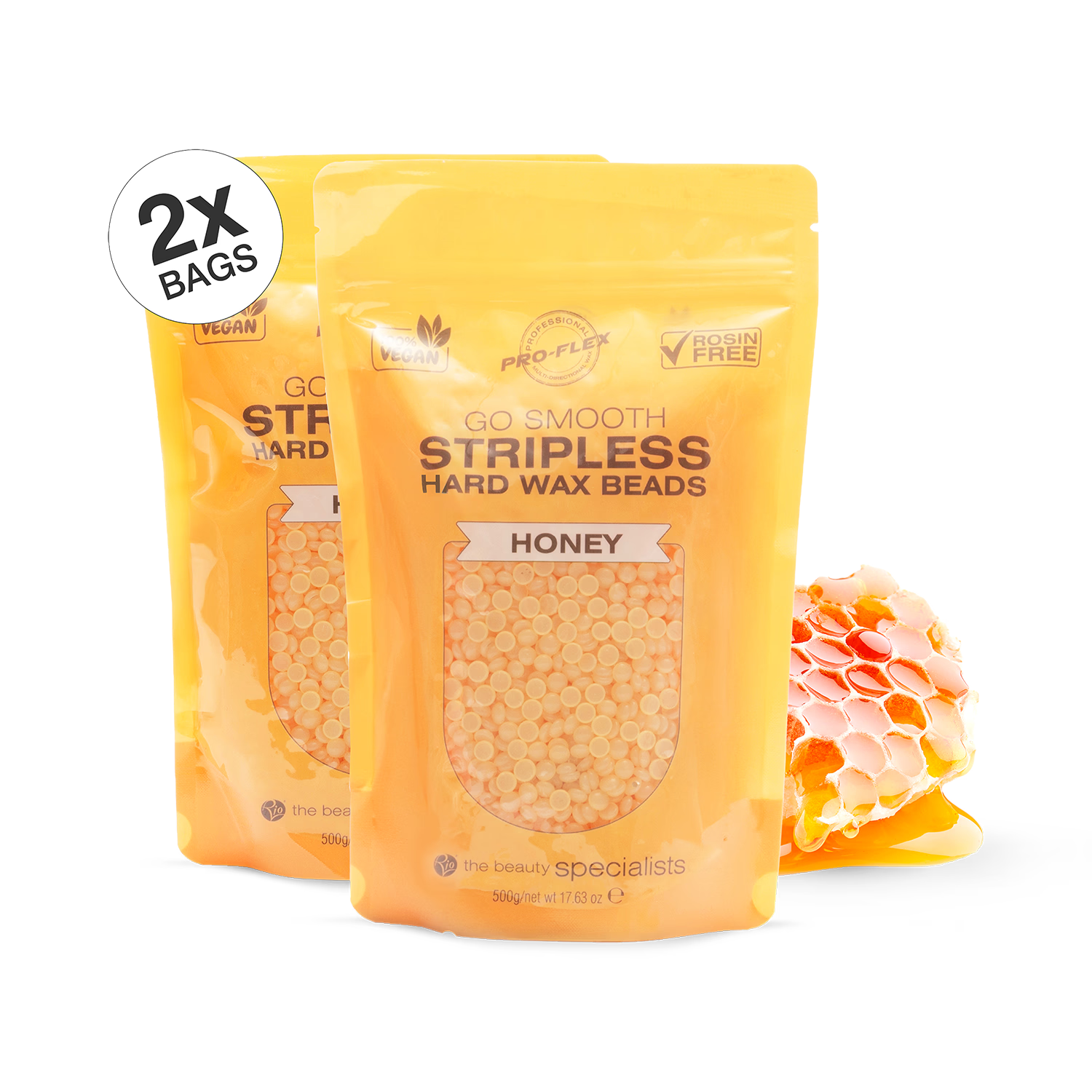 Rio hard wax beads honey 500g x2 pack - British product