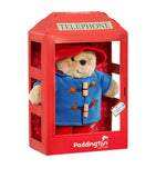 Paddington Bear soft toy with phone box 22cm, imported from the UK