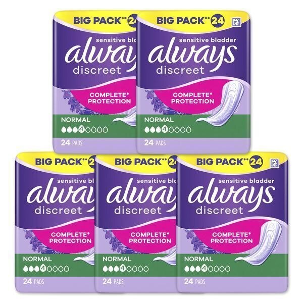 Always Discreet Incontinence Pads Normal 120 Pack Bundle GOODS Superdrug   