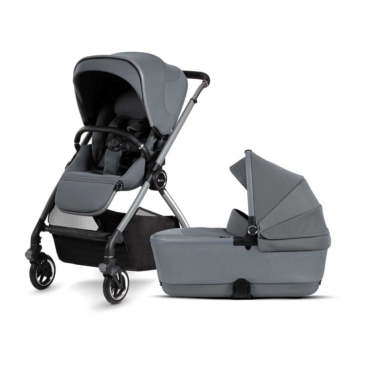 Silver Cross Dune Glacier Pushchair with First Bed Folding Carrycot GOODS Boots   