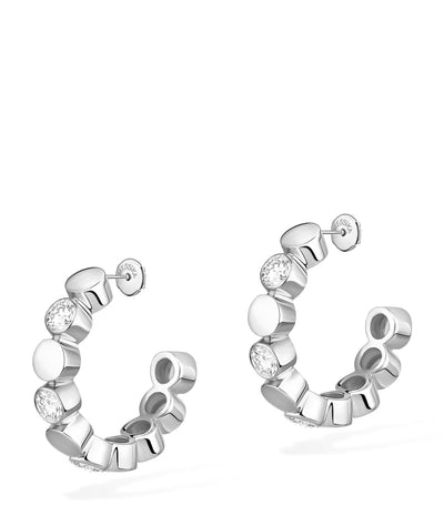 Harrods Messika D-Vibes Mini Diamond and White Gold Hoop Earrings 0.32ct- Buy online at McGrocer