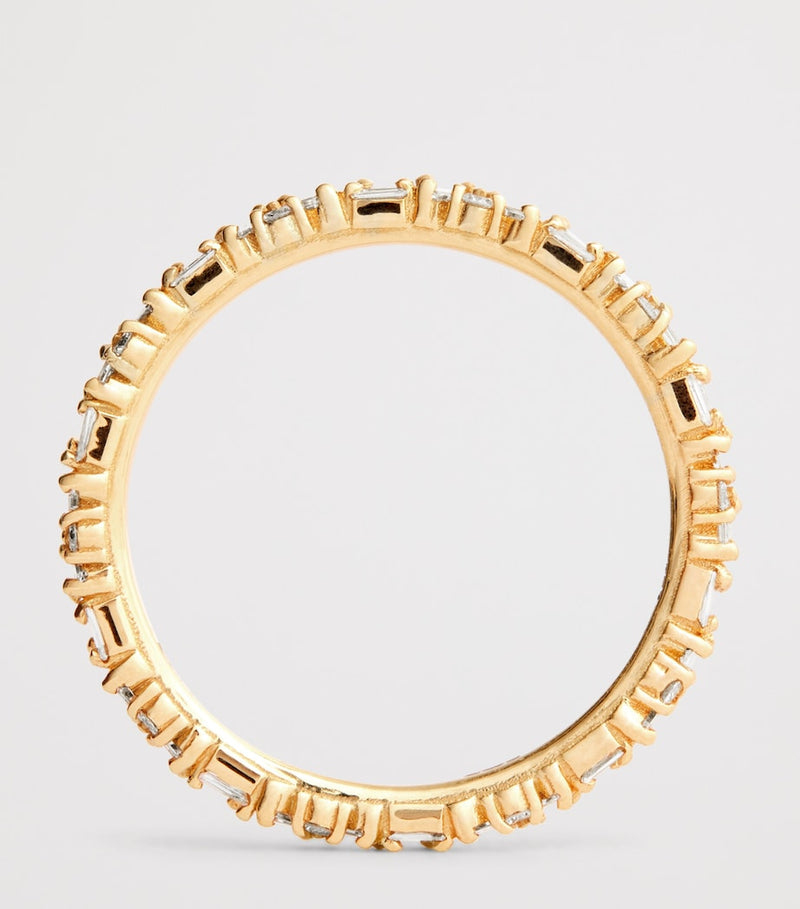 Suzanne Kalan yellow gold and diamond tech ring jackets size 8.5 (British brand)