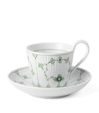 Royal Copenhagen Green Fluted Plain cup saucer set, imported from the UK