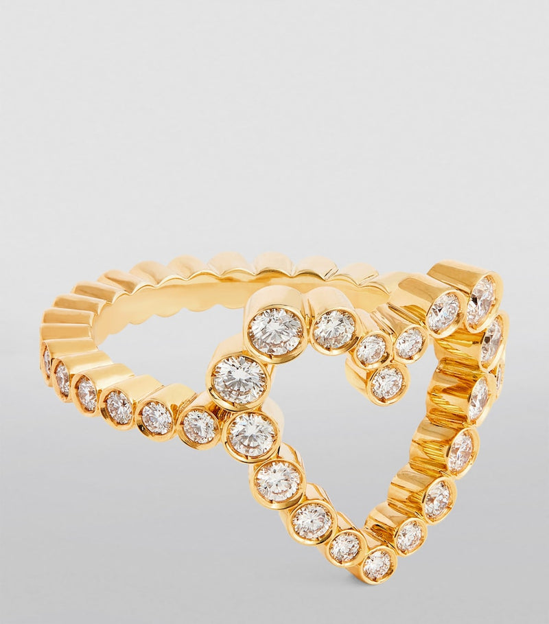 Sophie Bille Brahe yellow gold diamond heart ring - British product