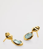 Monica Vinader small gold vermeil aquamarine drop earrings - British product