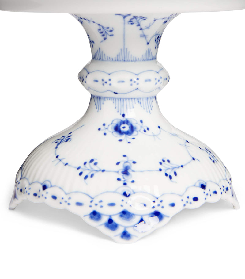 Royal Copenhagen Blue Fluted Half Lace footed bowl, imported from the UK