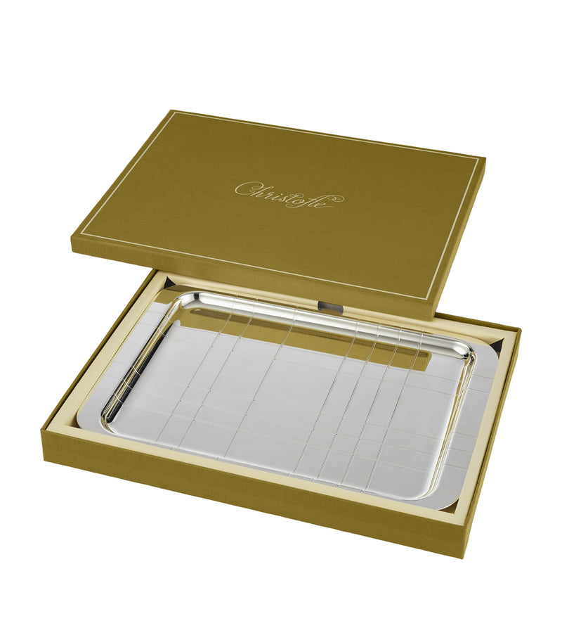 Christofle Silver-Plated Graphik Tray 30cm x 20cm - British product